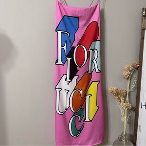 Fiorucci Flying Logo Pink Slip dress size Small